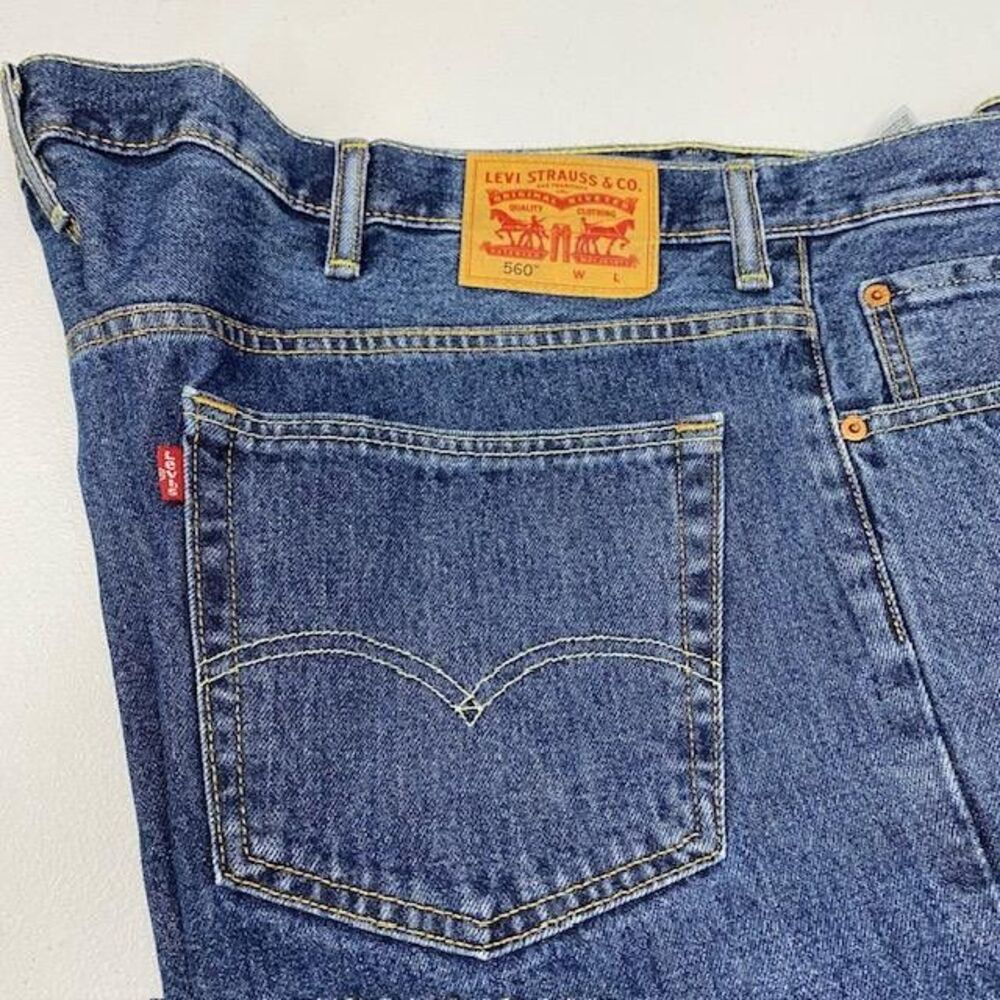 Levis 560 Jeans Mens 48x34 Comfort Fit Blue 100% Cotton Denim Big Tall(434-5)